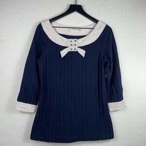 Pilcro Anthropologie Large Top Women's Blue Boho Casual Lagenlook Cotton Blend